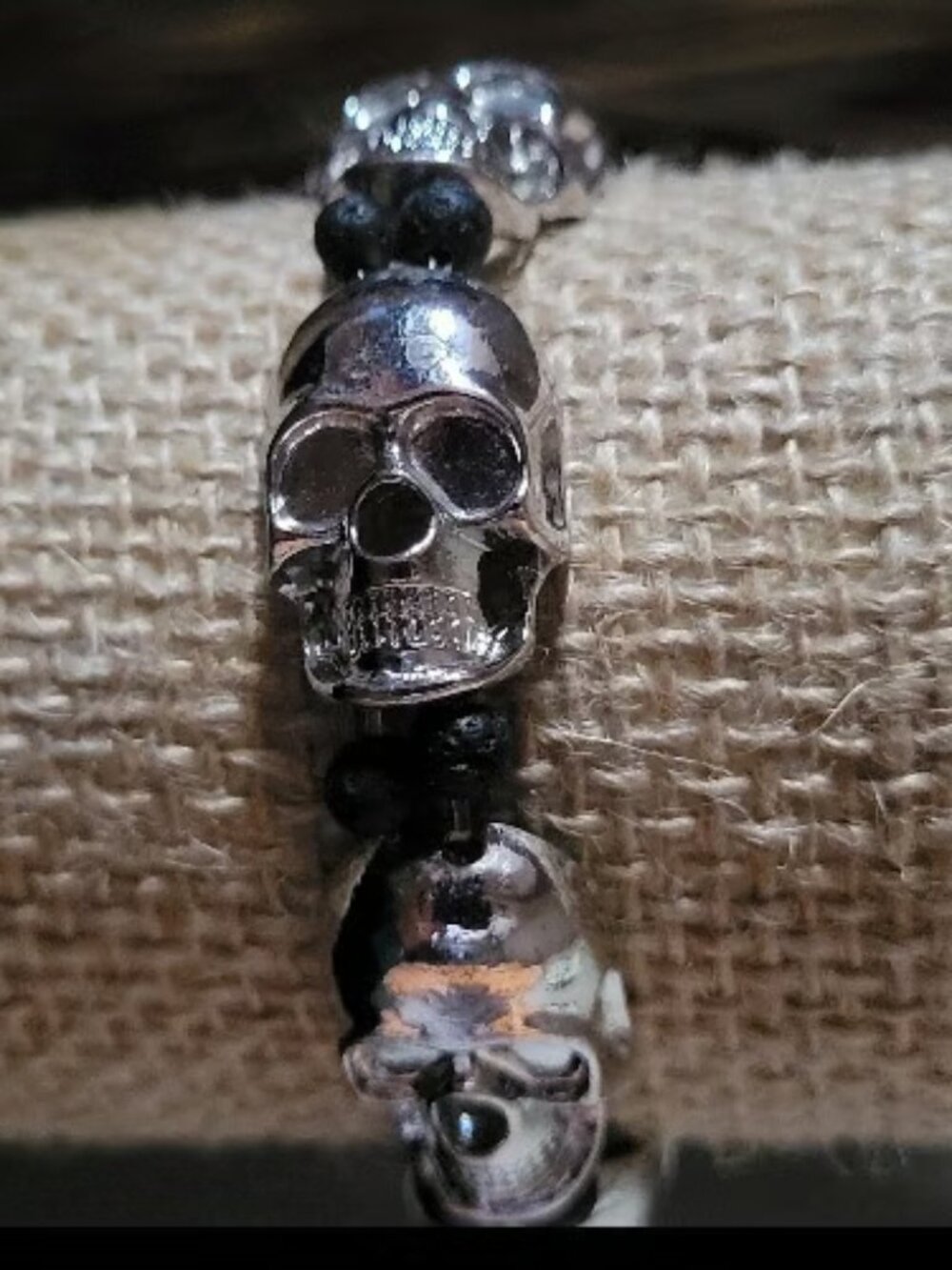 Silver Skull Elastic Halloween Elastic Wrist Wrap